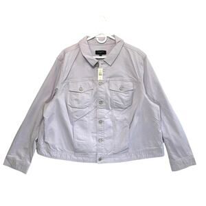 Talbots Button Front Jean Jacket NWT Women's Sz 3X Pale Purple Soft Girl Indie